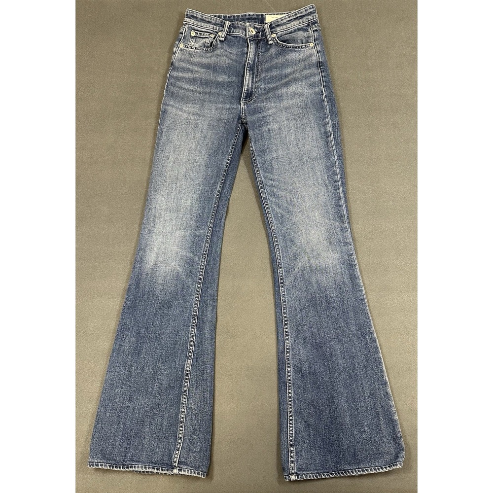 Rag & Bone Casey High Rise Flare Jeans Womens Size 27 Denim Cotton Blend